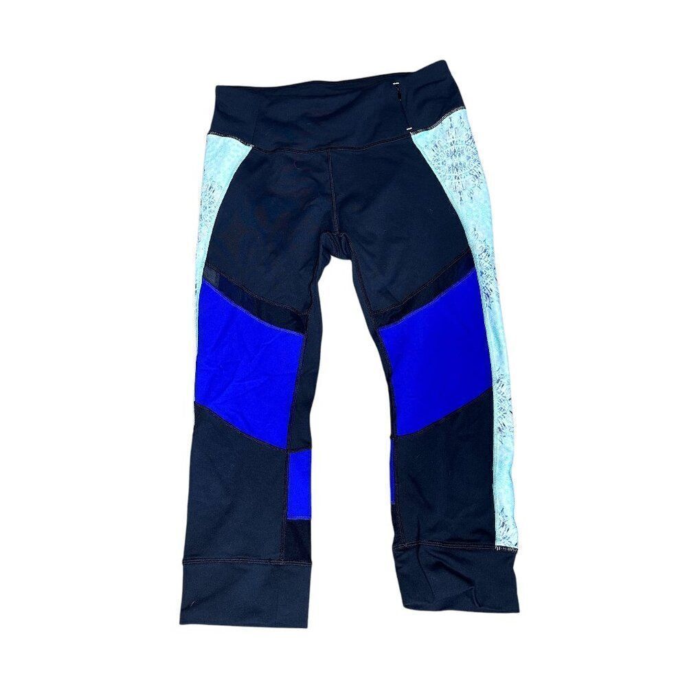 Calia Crop legging mediium black blue teal tie dye